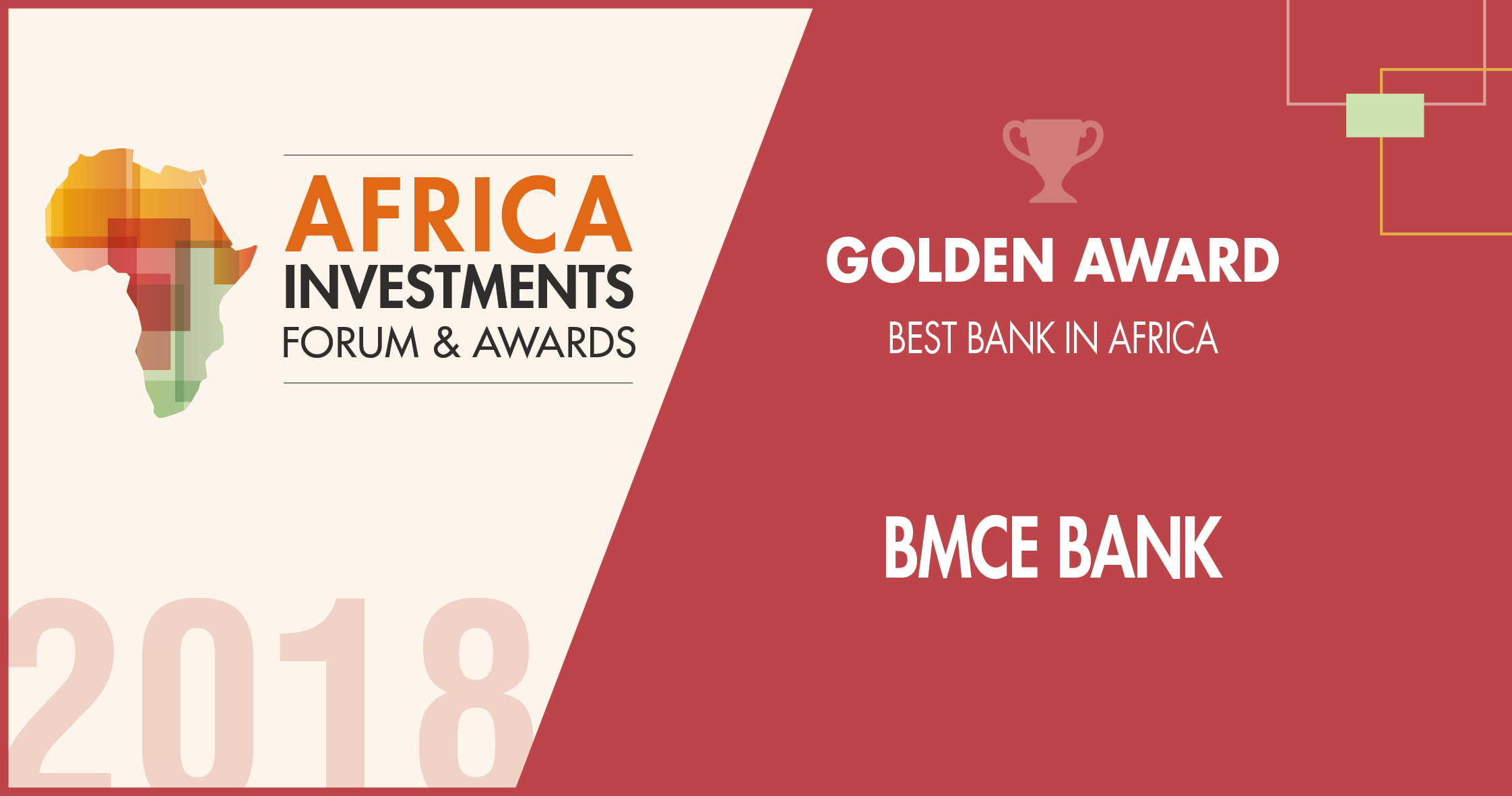 تتويج مجموعة «BMCE BANK OF AFRICA» بجائزة أفضل بنك أفريقي لسنة 2018